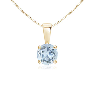 Classic Round Aquamarine Solitaire Pendant