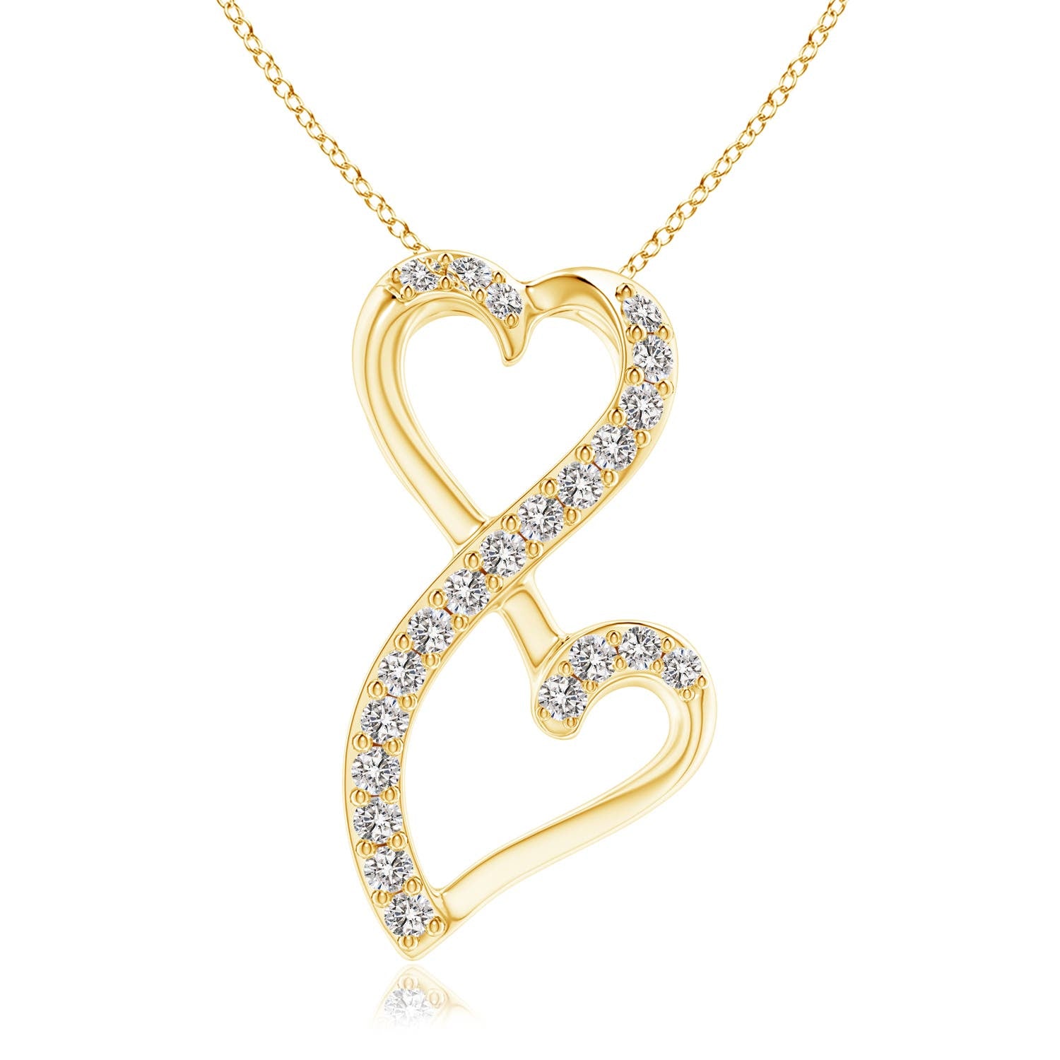 Diamond Double Heart Infinity Pendant – Angara