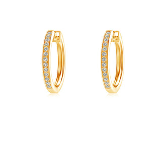 Pave-Set Natural Diamond Hinged Hoop Earrings