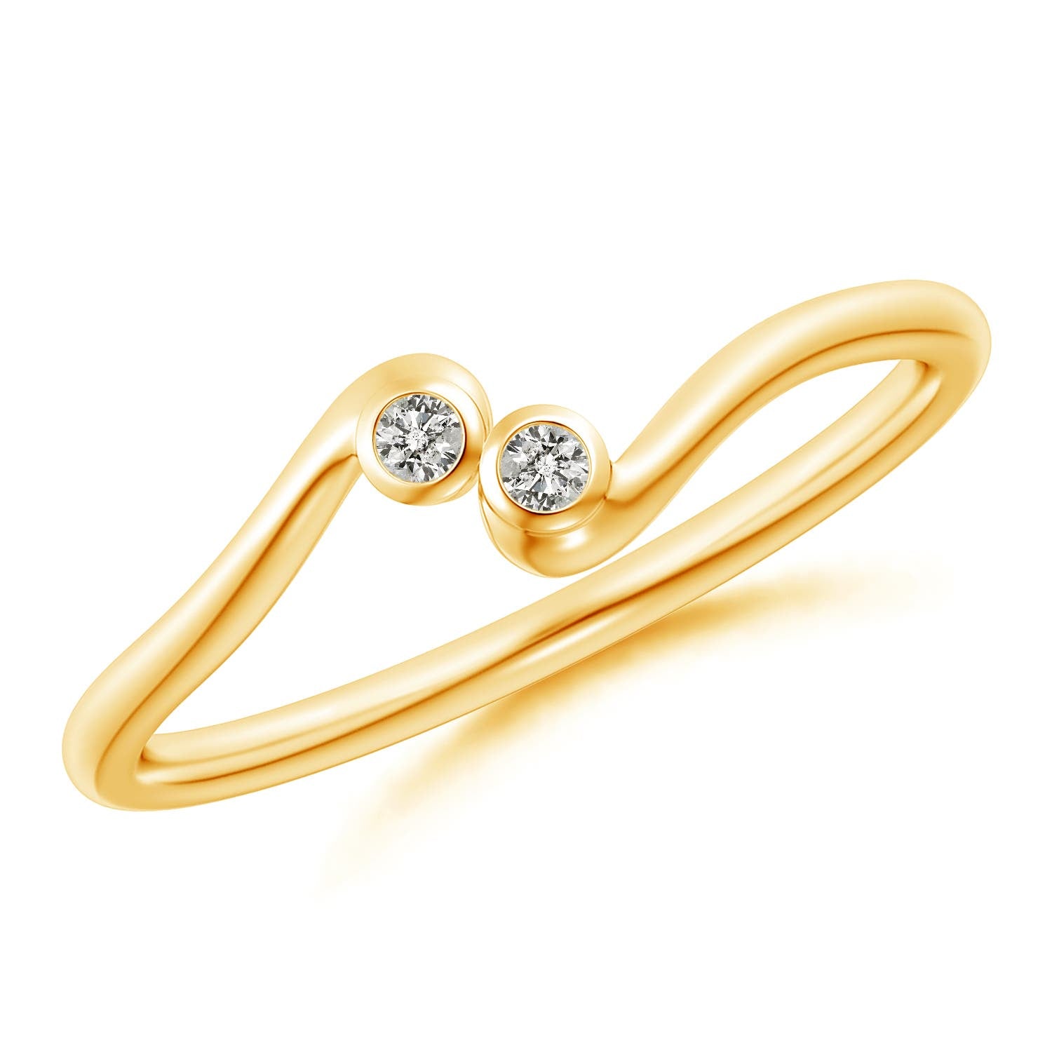 Pear & Oval Cut Engagement Ring Yellow Gold Double Stones Design